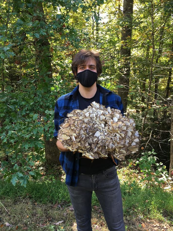 Griffin Kalin with Hen of the Woods foraging forum